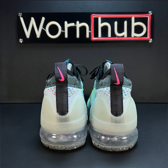 Nike Air Vapormax 2021 Flyknit • DX3368 700 • Volt / Blue • WMN Sz 10 / MENS 8.5 - Picture 4 of 10